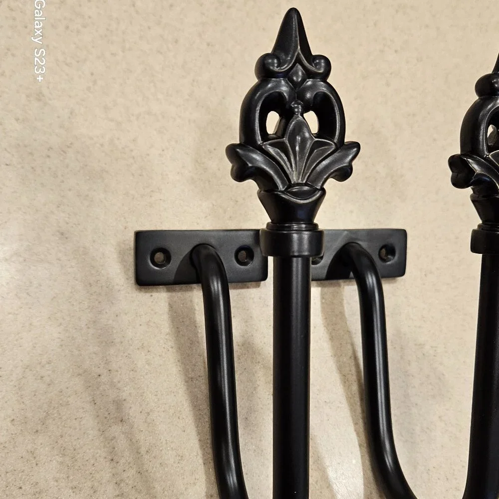 RARE NEW PAIR FRONTGATE FLOURISH OUTDOOR ALL WEATHER ORB CURTAIN ROD TIEBACKS